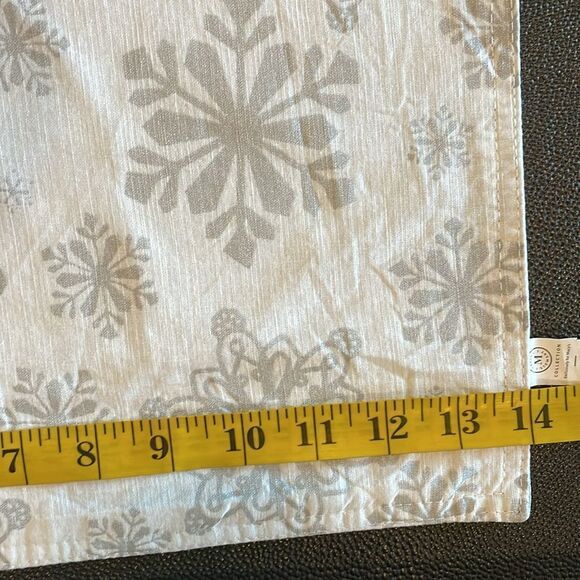 Martha Stewart Collection Table Runner white with Silver stars 14”x68” - Picture 5 of 6